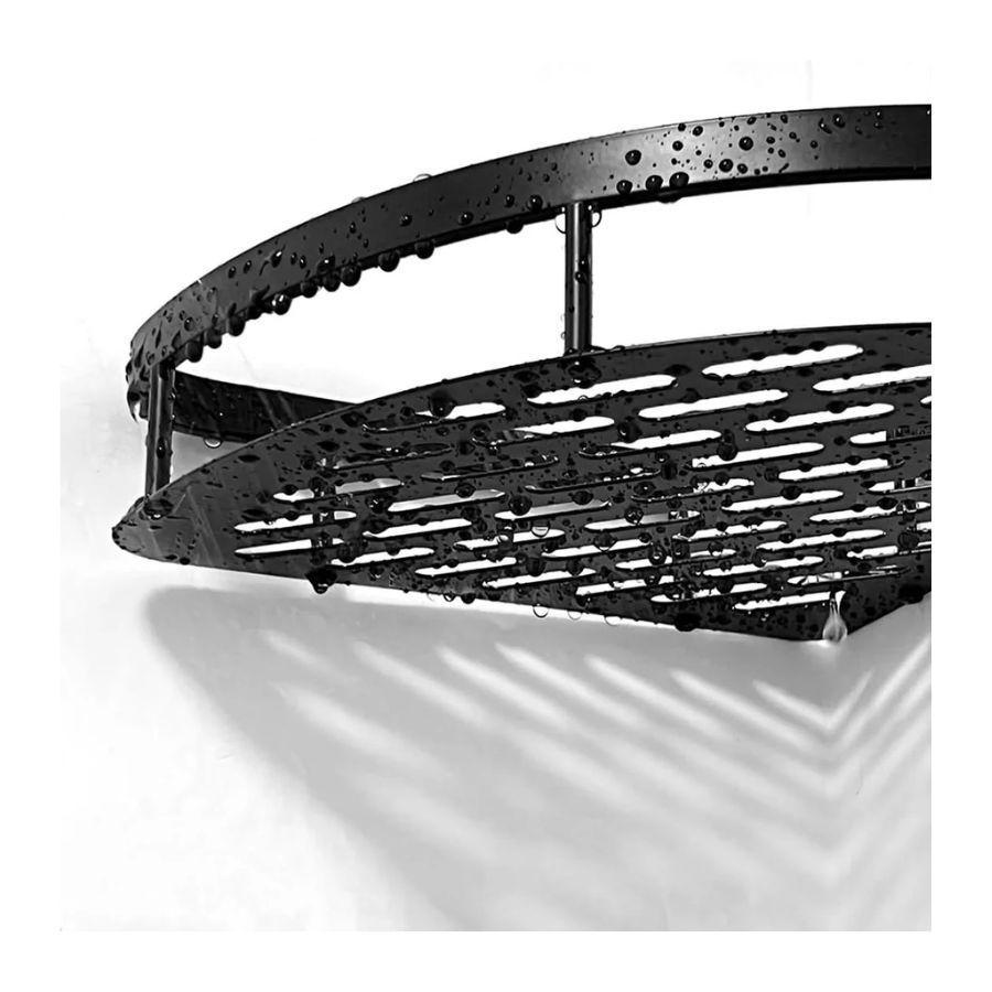 Estante Organizador de Baño Esquinero para Ducha Negro-2