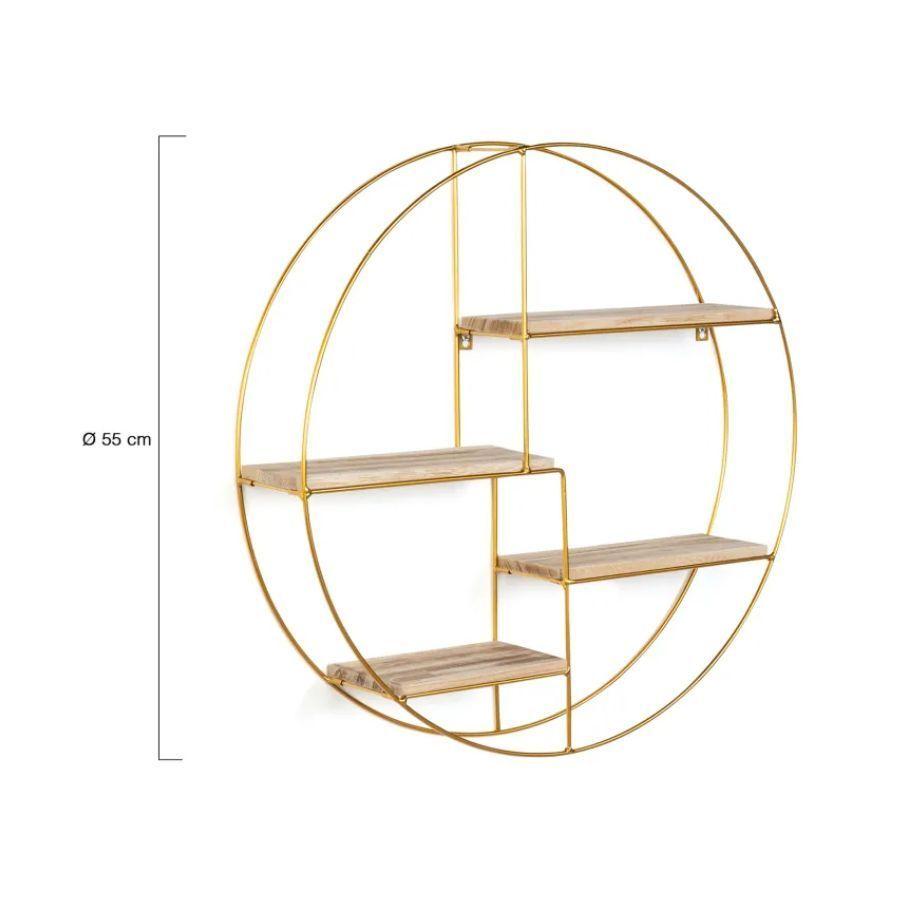 Estante De Pared Flotante Redondo De Metal 4 Repisas-3
