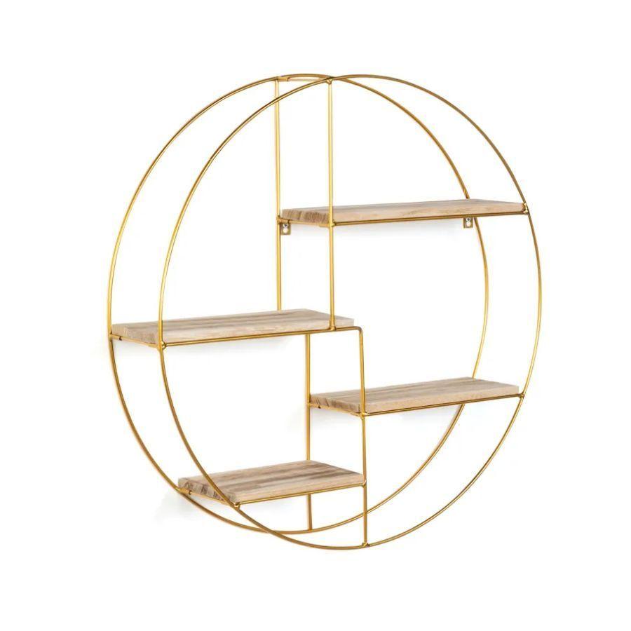 Estante De Pared Flotante Redondo De Metal 4 Repisas-4