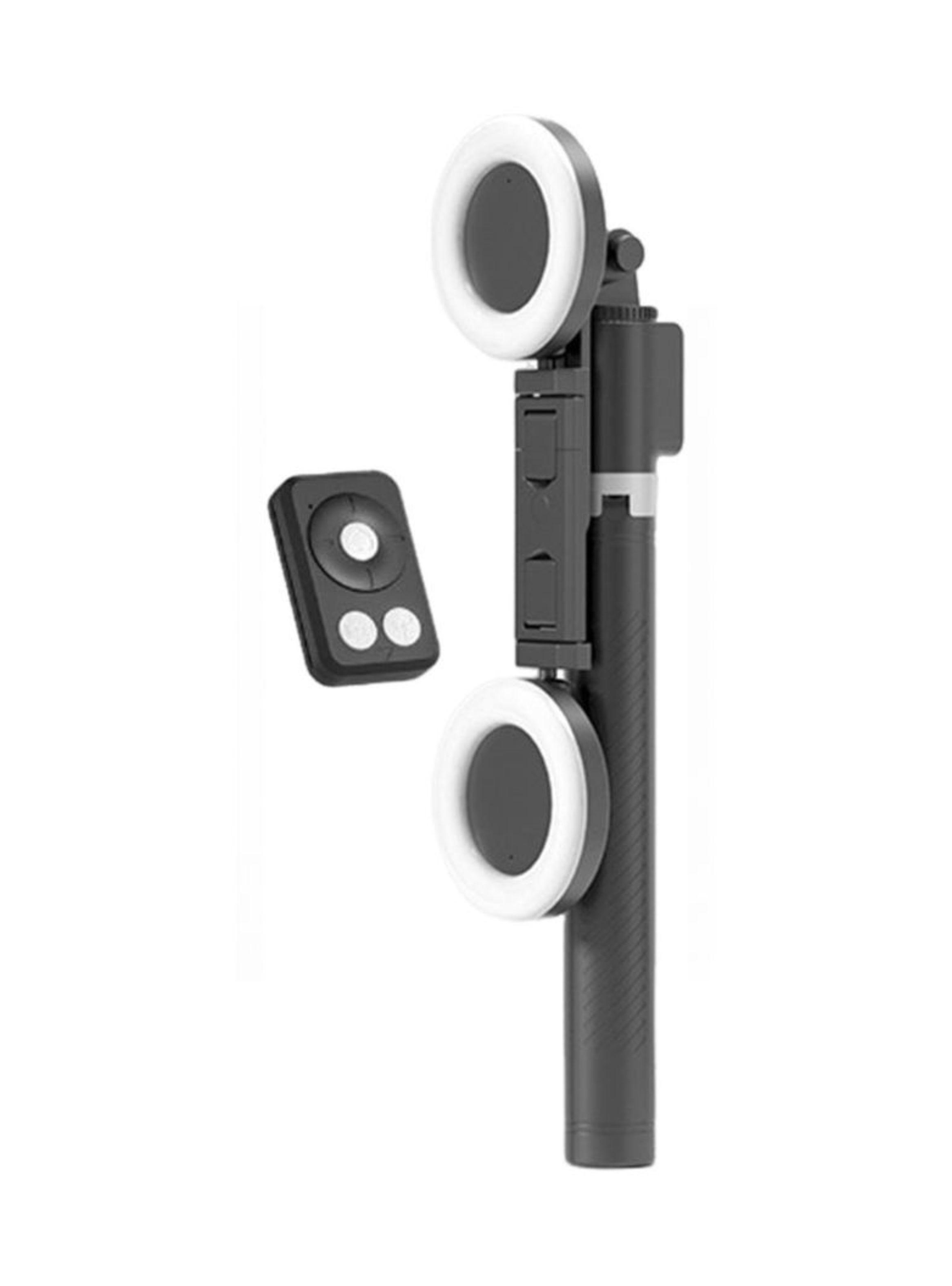 Soporte Tripode Selfie Stick Con 2 Aro De Luz 1.7m Altura-2