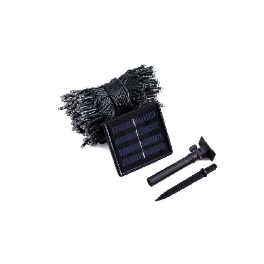 Luces De Navidad De Exteriores 100 LED Multicolor Con Panel Solar-1
