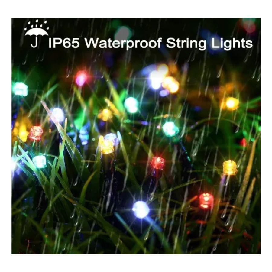 Luces De Navidad De Exteriores 100 LED Multicolor Con Panel Solar-2