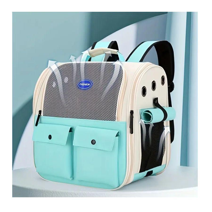 Bolso de Transporte Portátil Para Gato Transpirable Turquesa -3