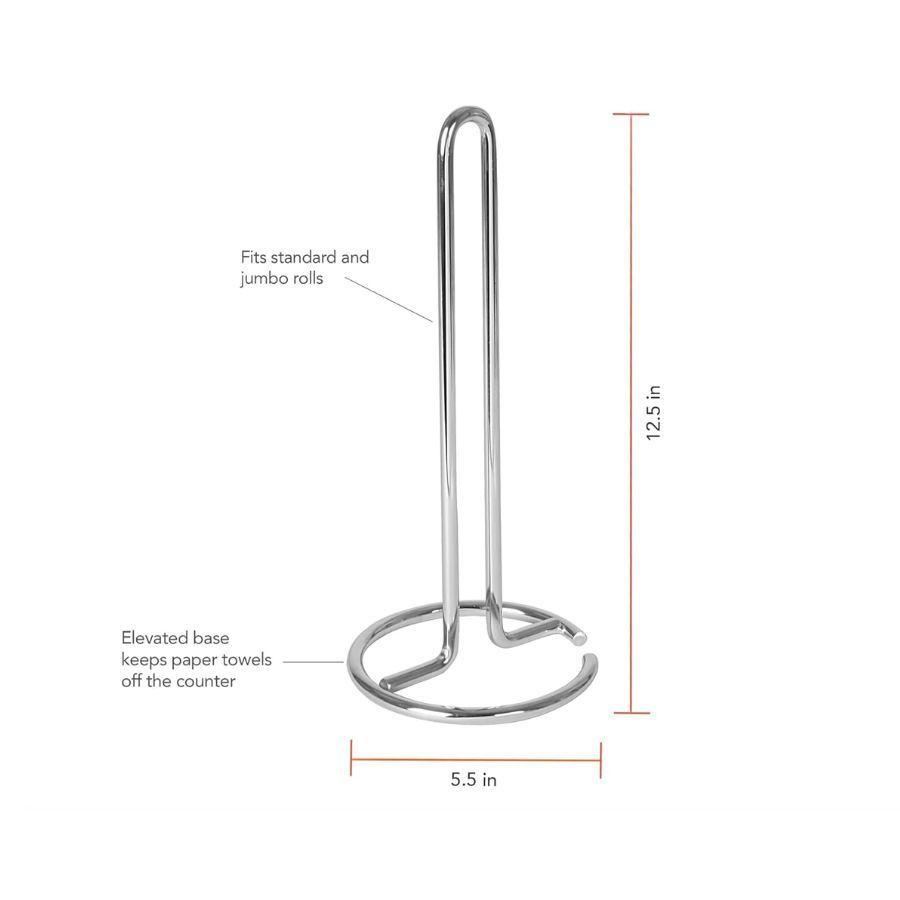 Soporte Dispensador De Rollos De Papel De Cocina Plateado-3