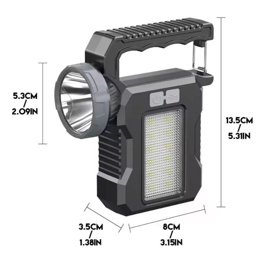 Linterna Solar Y Recargable USB LED De Mano-5