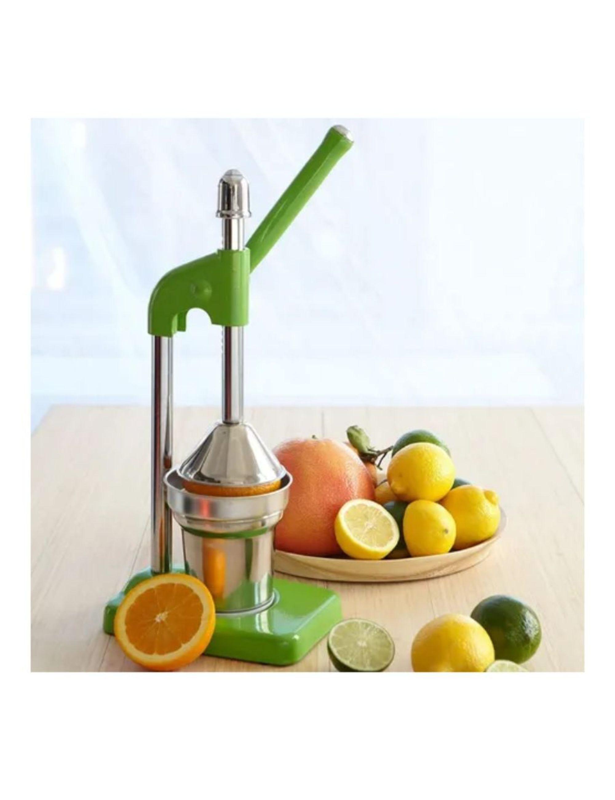 Exprimidor Metálico Manual Extractor De Jugos Verde-4