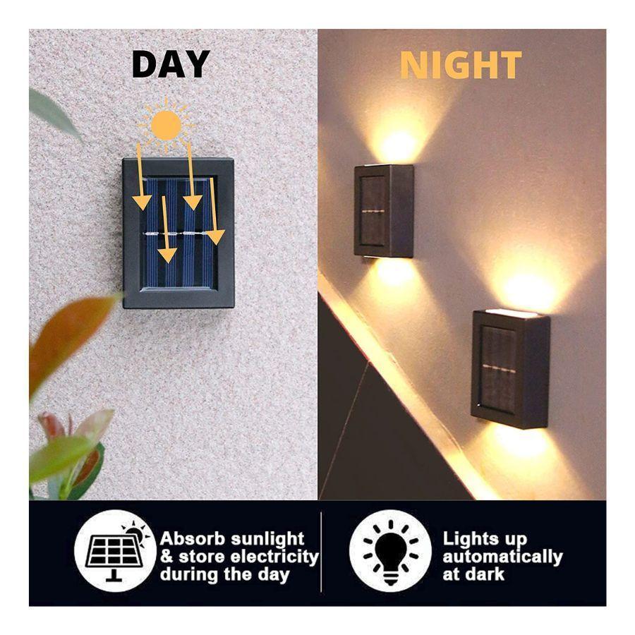 Pack 2 Luces Solares Foco Doble Para Exteriores -3