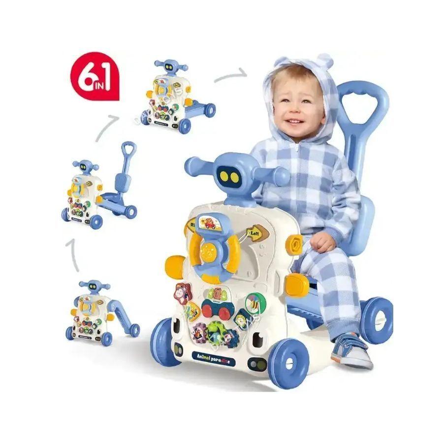 Andador Caminador Bebé Musical Multifuncional 3 En 1 Azul-2