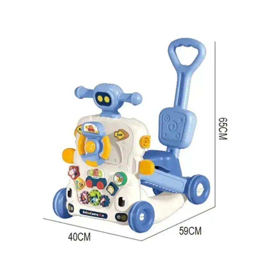 Andador Caminador Bebé Musical Multifuncional 3 En 1 Azul-4