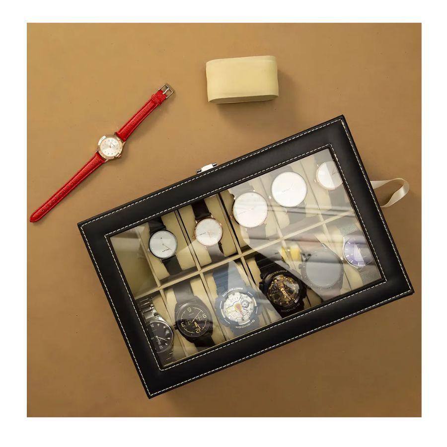 Estuche Alhajero Organizador De Relojes 12 Espacios-3