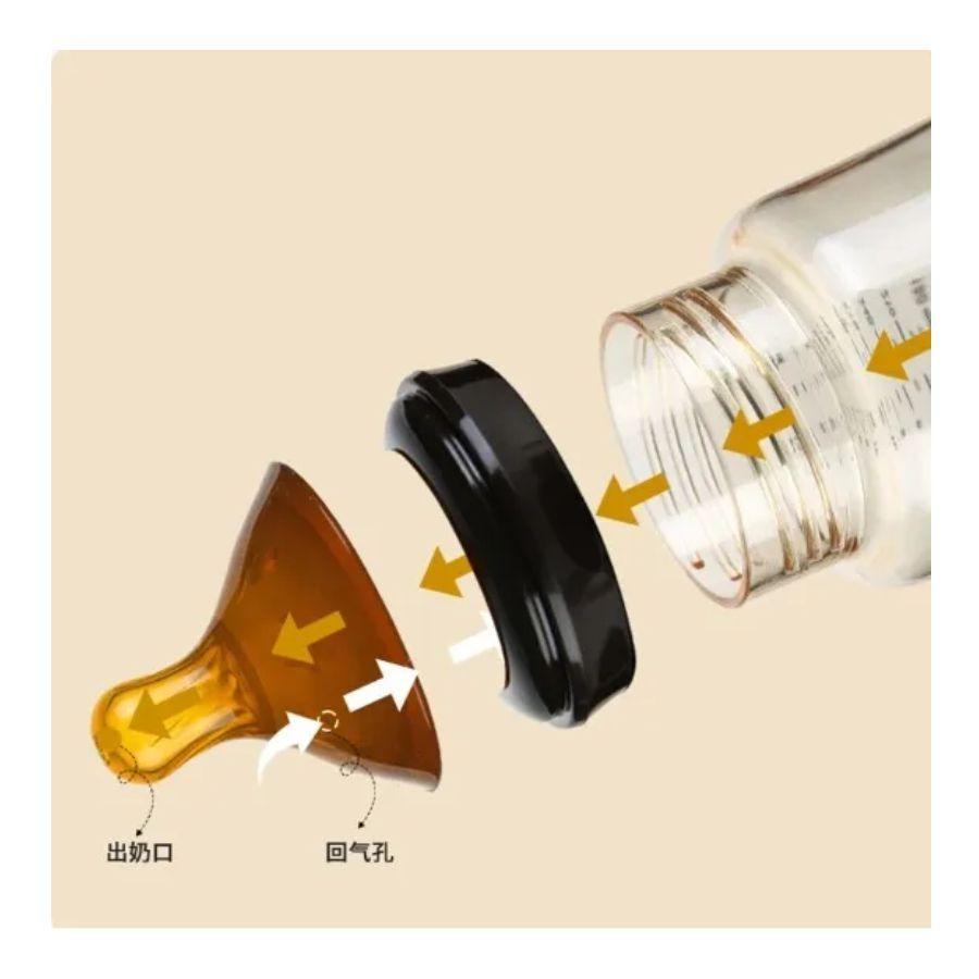 Biberón De Silicón De Gato Con Asa Para Bebé Boquilla Ancha-2