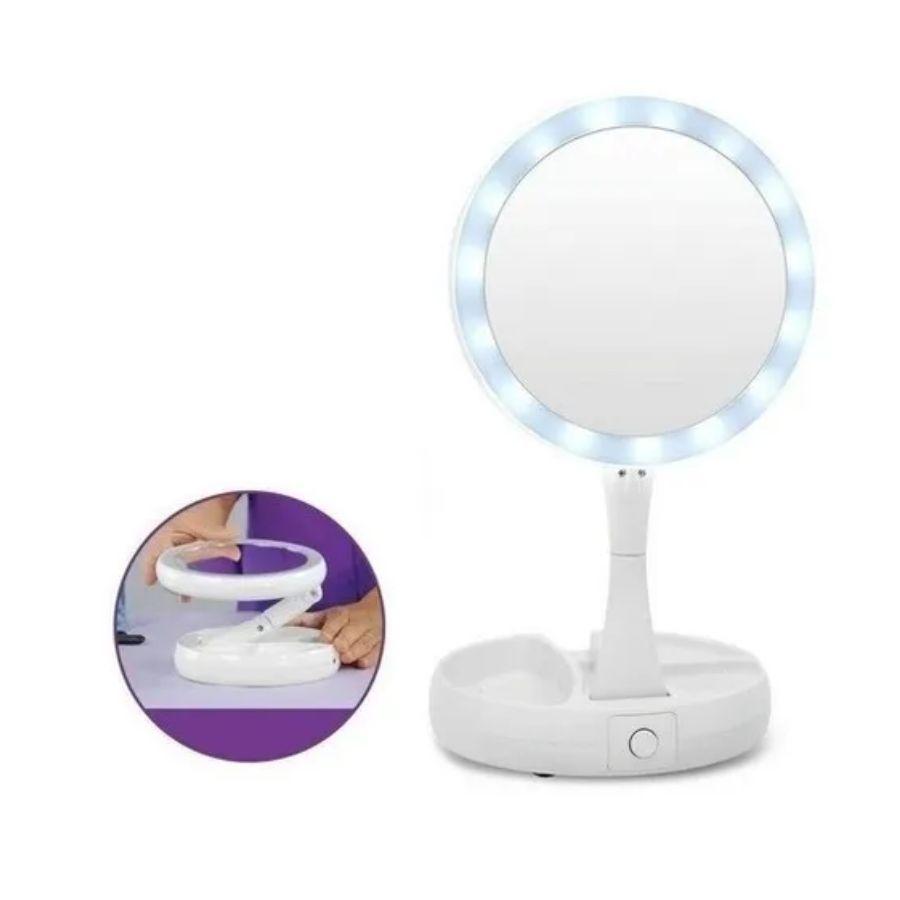 Espejo LED Con Doble Cara Plegable Para Maquillaje -5