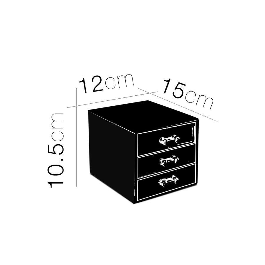 Mini Organizador Bambú 3 Cajones Acrilico Manija Resistente-3