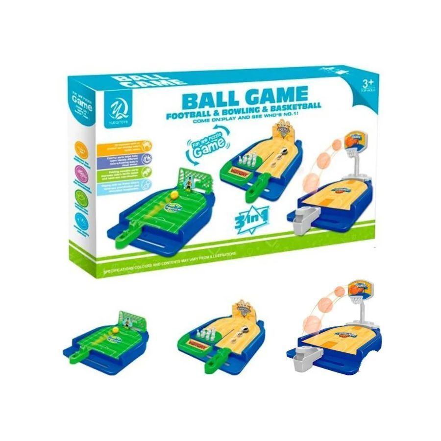 Juego De Mesa 3 En 1 Futbol Basquet Bowling Familiar-2