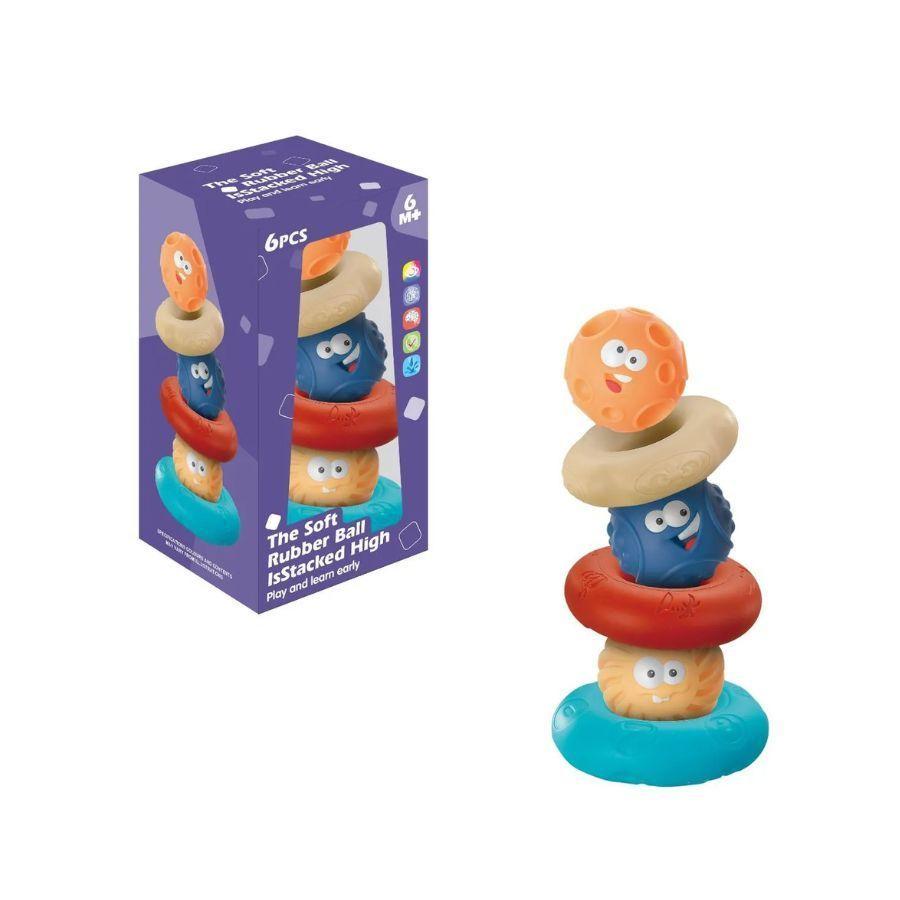 Jenga Juguete Sensorial 6 Piezas Pelota De Goma Suave-0