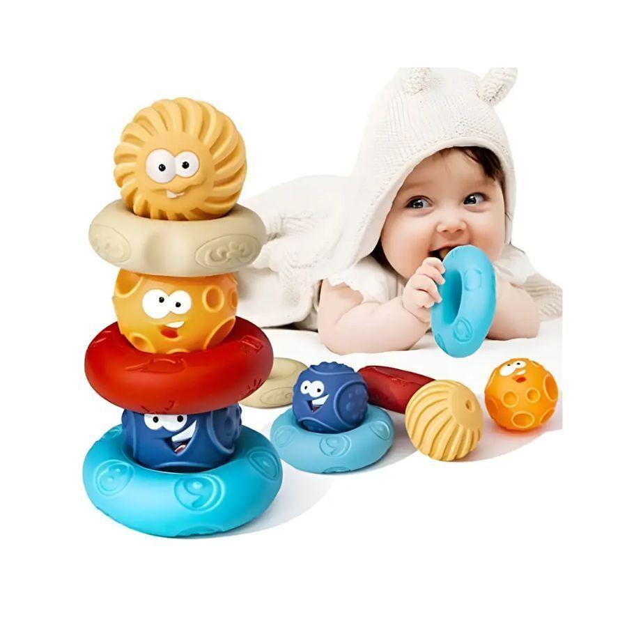 Jenga Juguete Sensorial 6 Piezas Pelota De Goma Suave-1