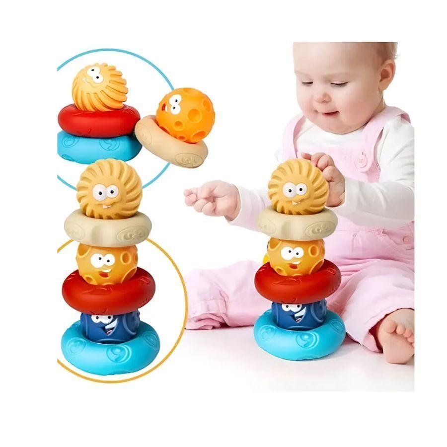 Jenga Juguete Sensorial 6 Piezas Pelota De Goma Suave-3