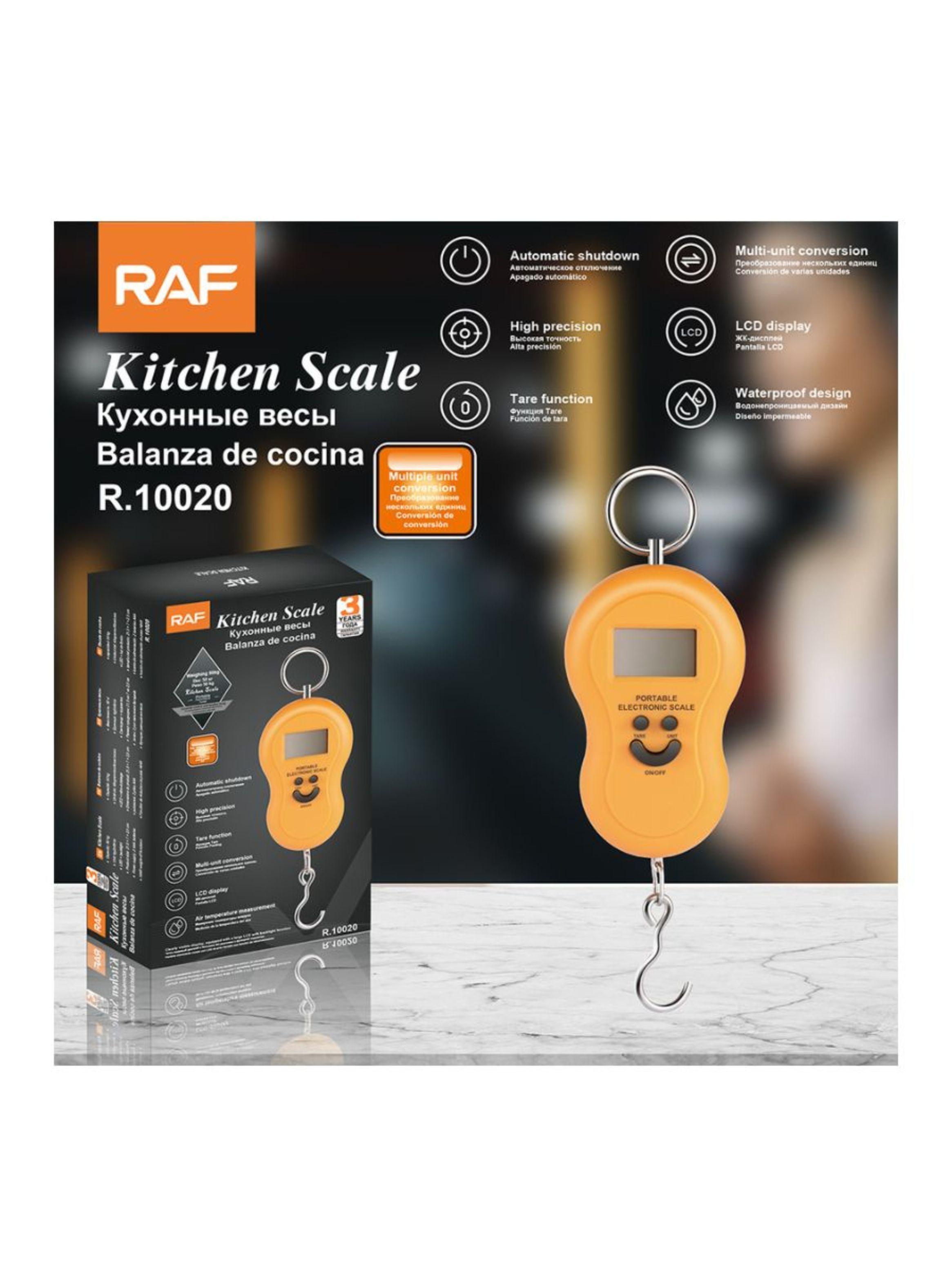 Pesa Digital De Mano Con Gancho Colgante Precisión 50kg Raf Naranja-4