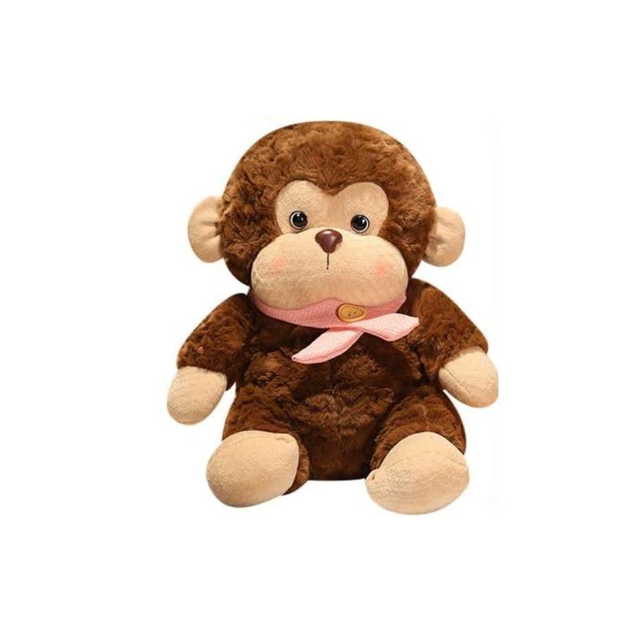 Peluche Mono Con Bufanda Rosada 23cm -0