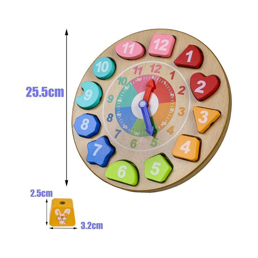 Reloj De Encaje De Madera Juguete Para Niños-2