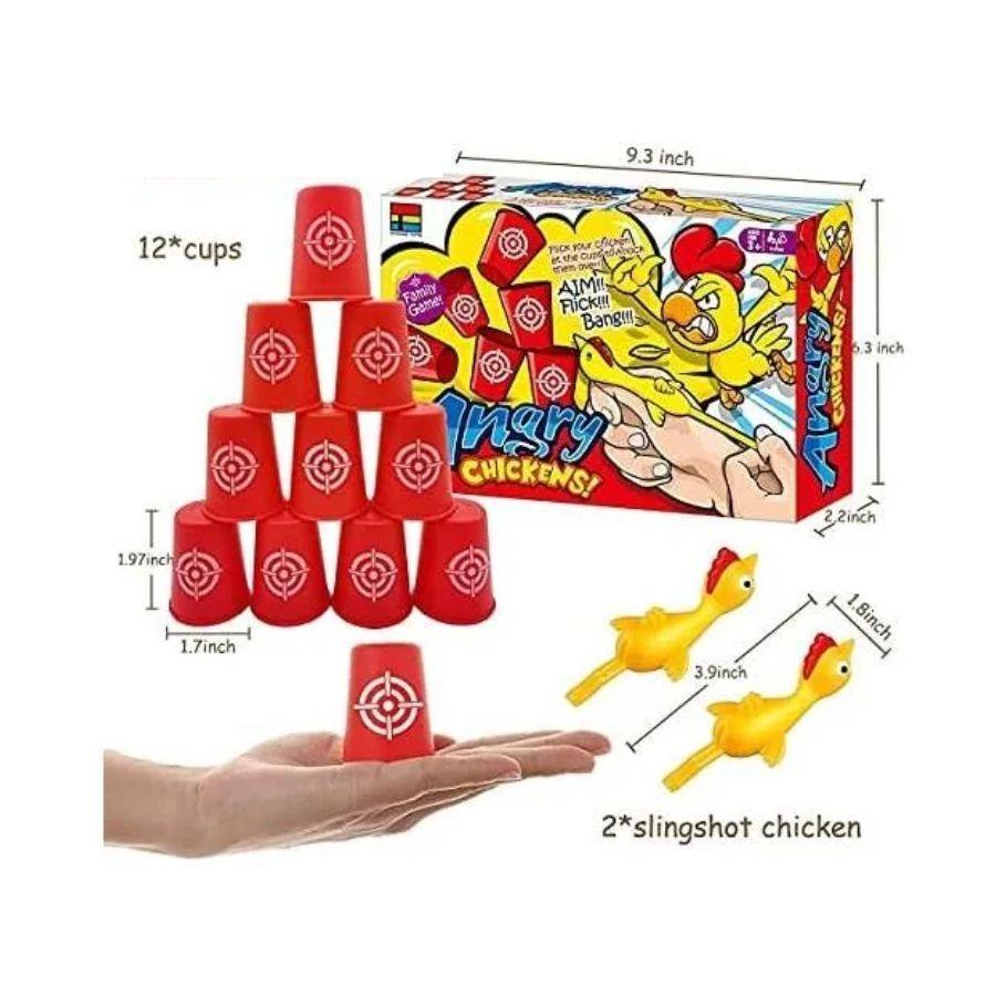 Juego De Mesa Pollos Voladores Derriba Vasos-3