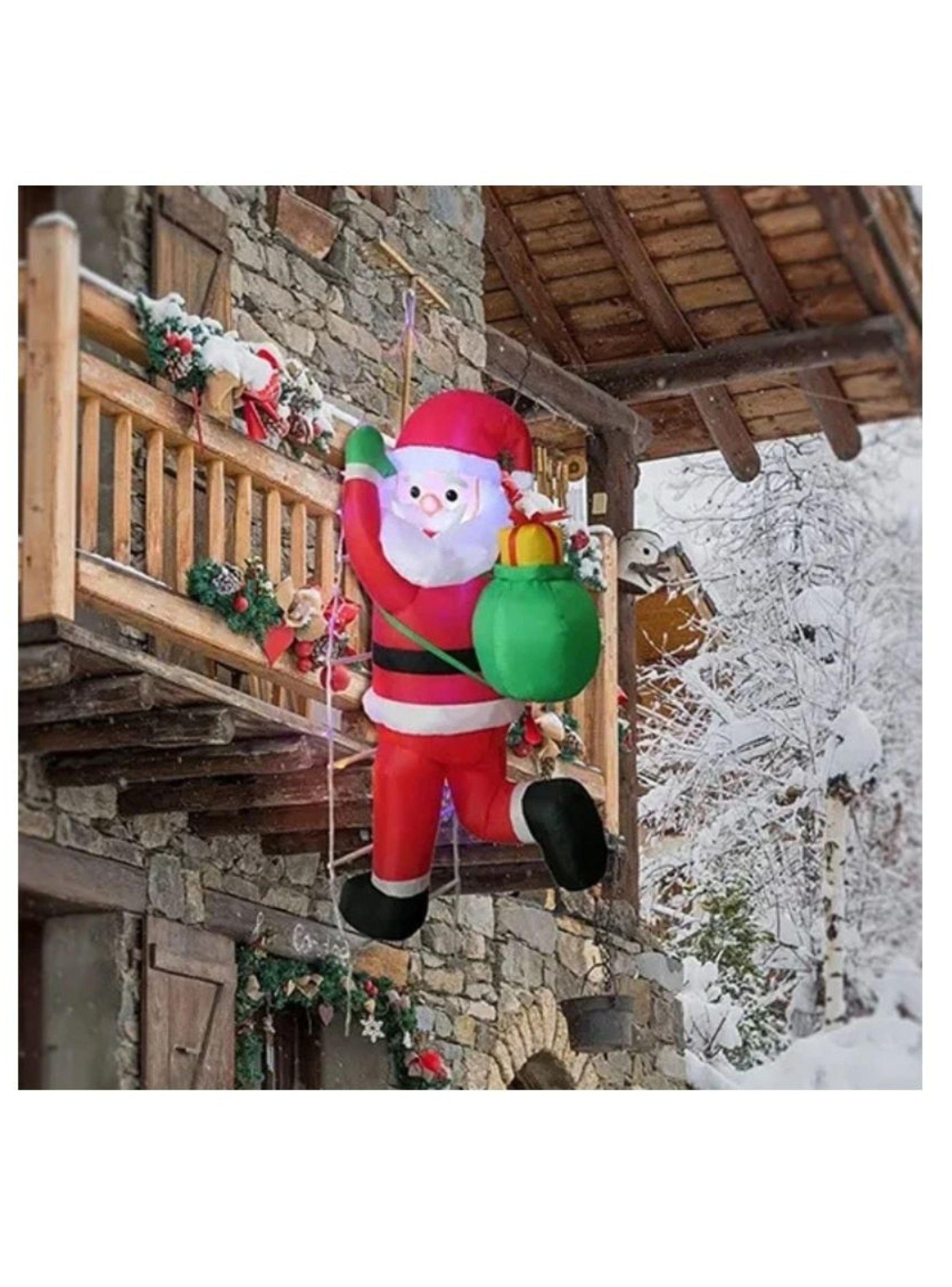 Inflable De Navidad De 120cm Muñeco Papa Noel Escalando-2