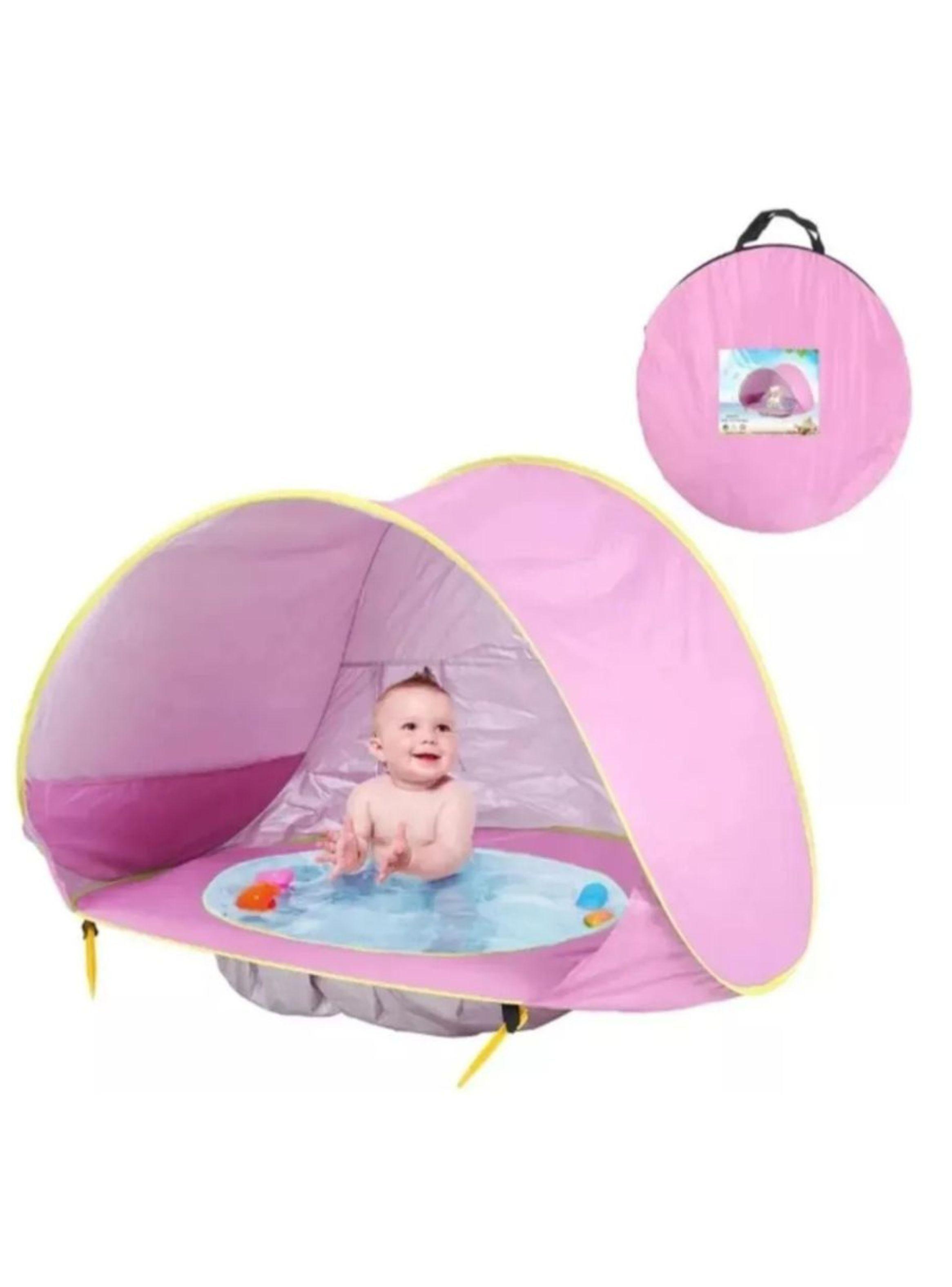 Carpa Niños Piscina Plegable Playa Verano Color Rosa -2