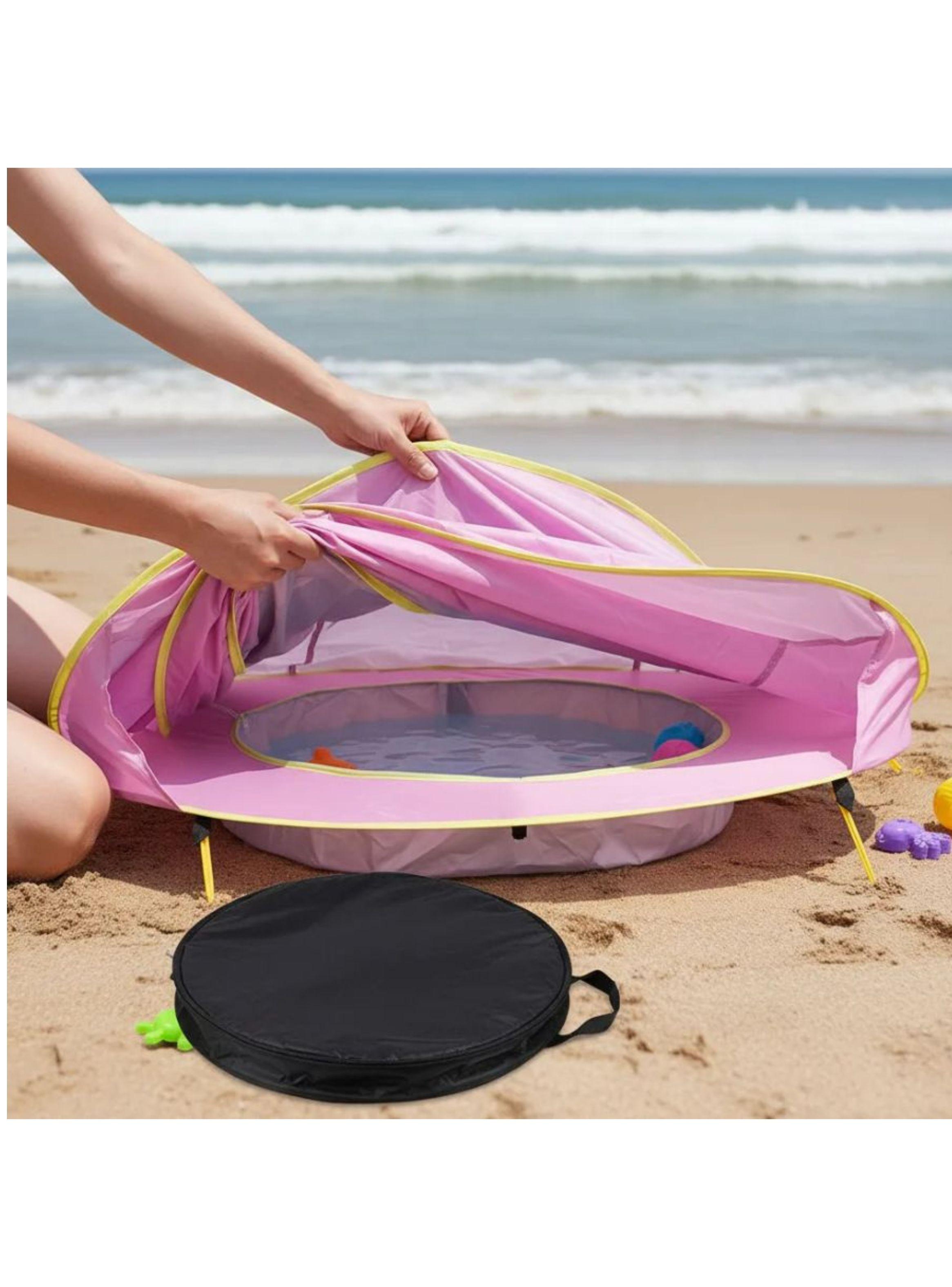 Carpa Niños Piscina Plegable Playa Verano Color Rosa -4