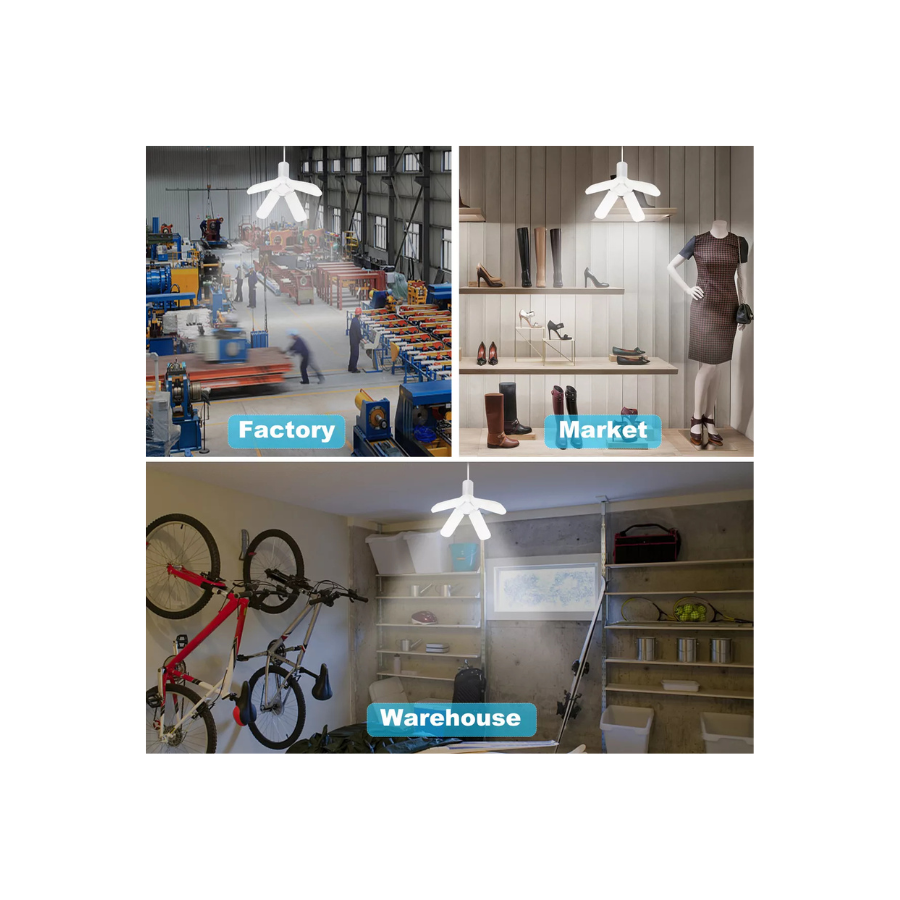 AmpolletaLampara Led 4 Aspas E27 de techo-3