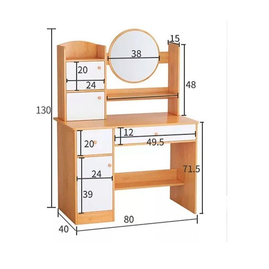 Tocador Madera Espejo Con Luz Y Cajones Homer 80x40x130cm-1