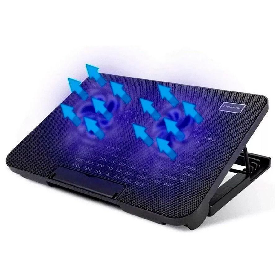Soporte Ajustable Laptop 2 Ventiladores Iluminación Led 17 Pulgadas-2
