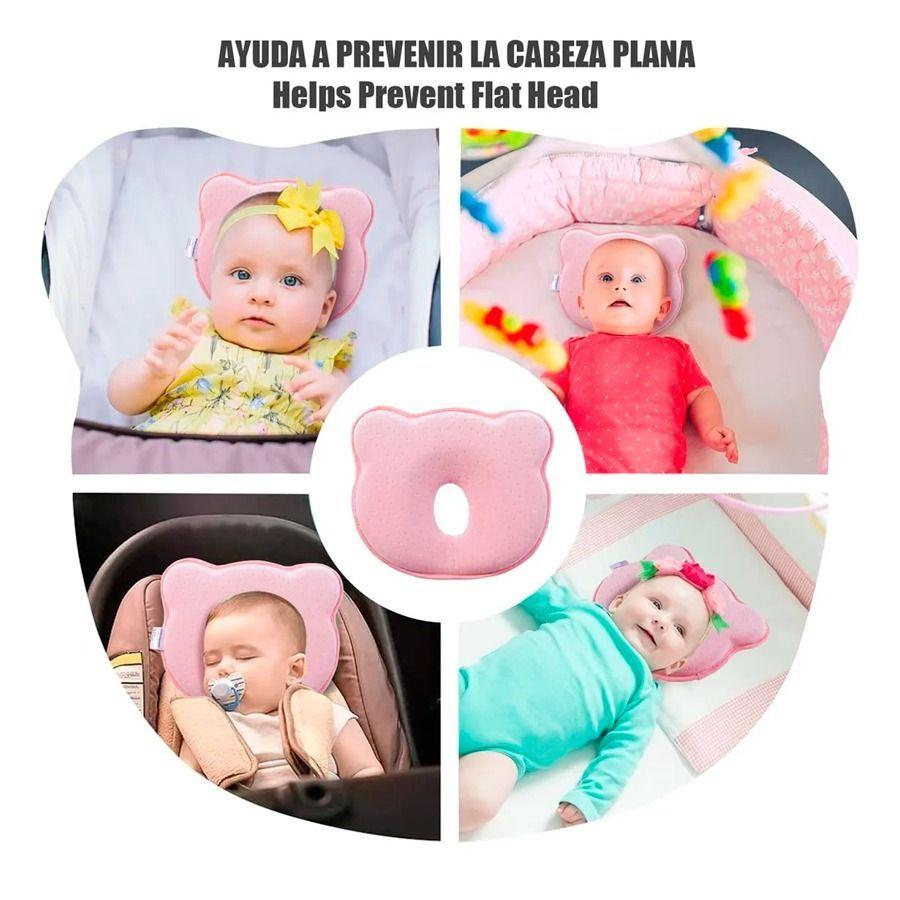Almohada De Algodón Para Bebé Recién Nacido Rosa-3