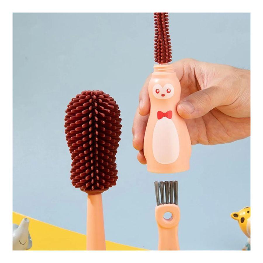 Cepillo Limpia Mamadera Silicona Biberon 3 En 1 -2