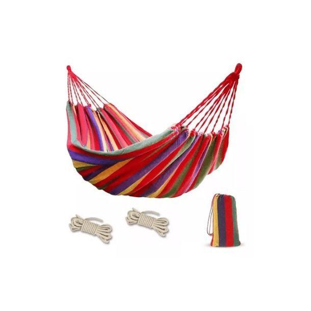 Hamaca De Algodon Jardin Camping Hogar Portatil 70X175 cm-3