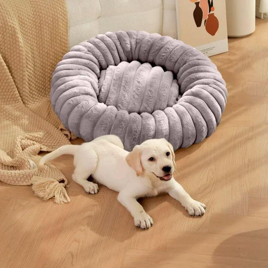 Cama Suave Redonda Antideslizante Para Mascotas 60 Cm-3