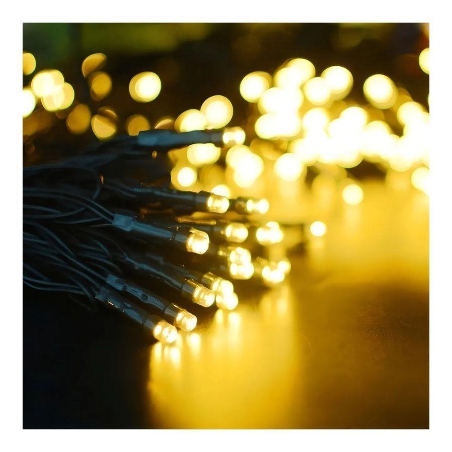 Luces Guirnalda Solar 10 Metros 100 Led Cálida Navidad-2