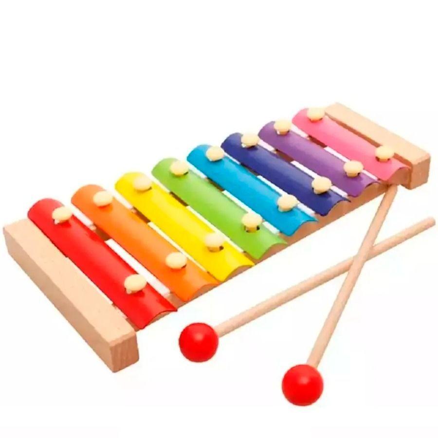 Xilófono Musical Infantil De Madera 8 Notas Coloridas-4
