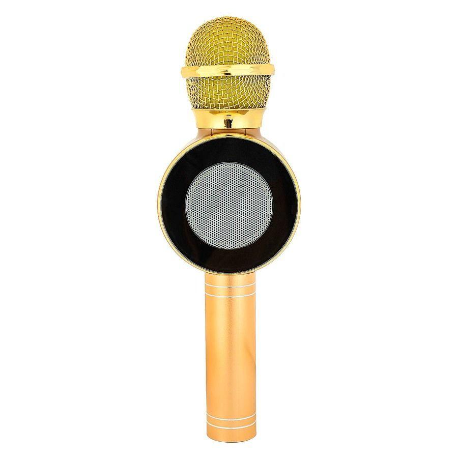 Micrófono Portátil Altavoz Bluetooth Para Smartphones Dorado-3
