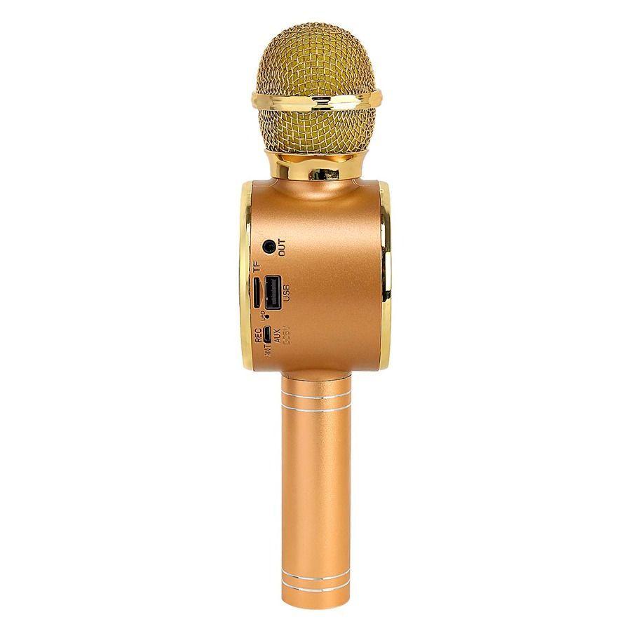 Micrófono Portátil Altavoz Bluetooth Para Smartphones Dorado-5
