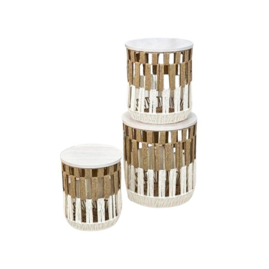  Set 3 Mesas Auxiliares para Café MDF-0