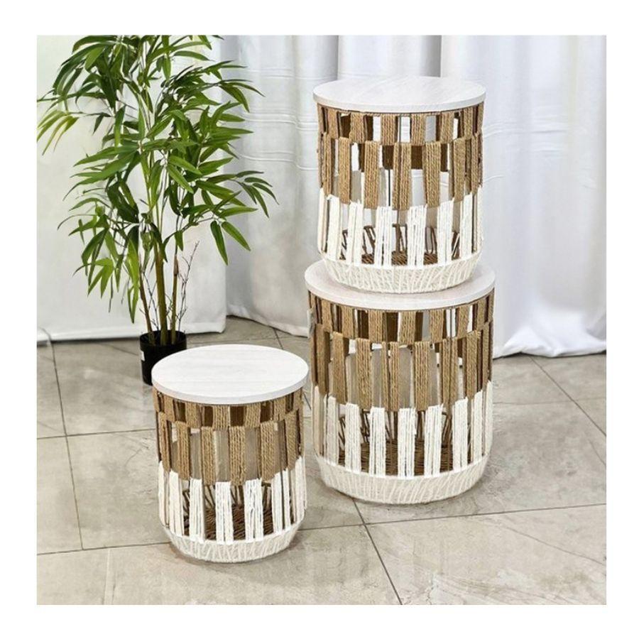 Set 3 Mesas Auxiliares para Café MDF-1