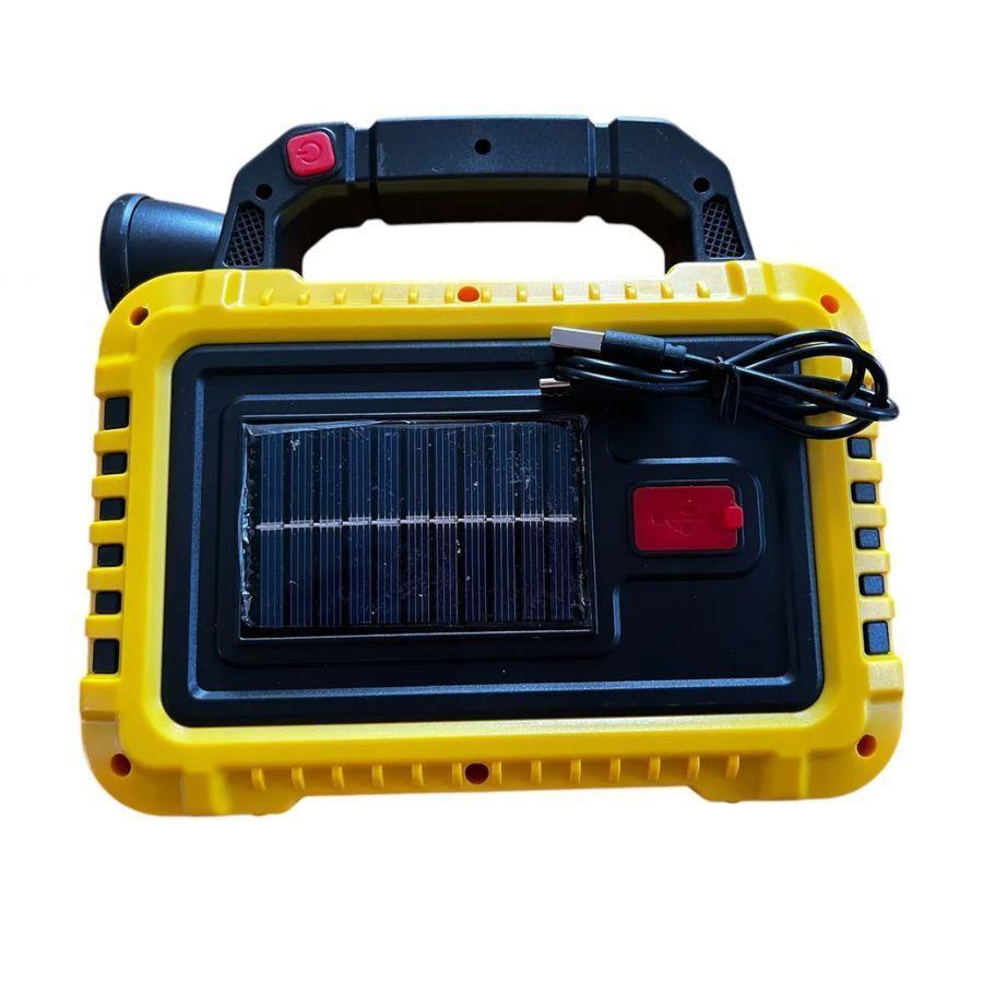Linterna Recargable Con Panel Solar Portátil 50W Amarilla -4