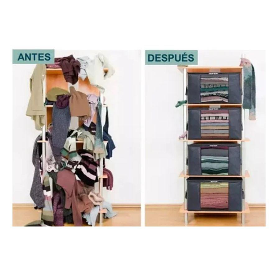 Organizador De Bolsas Almacenamiento De Ropa Gris 6 Unidades -2