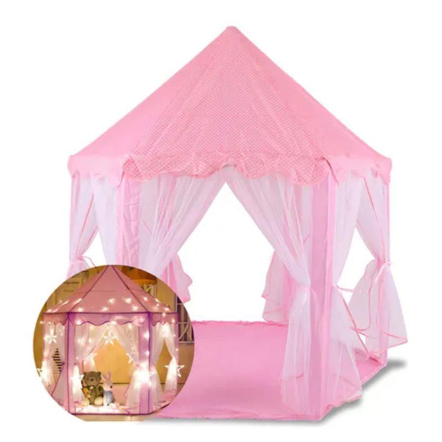 Carpa Infantil Castillo Rosado Portátil -5