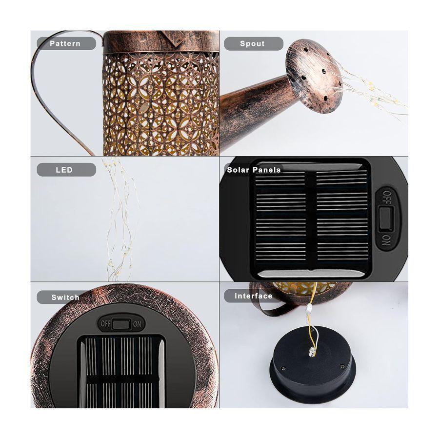 Lampara Solar De Exterior Decorativa Retro De Metal-4