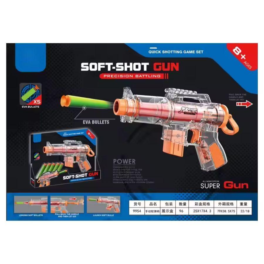 Pistola con Carcasa Transparente y Bala Blanda para Niños -2