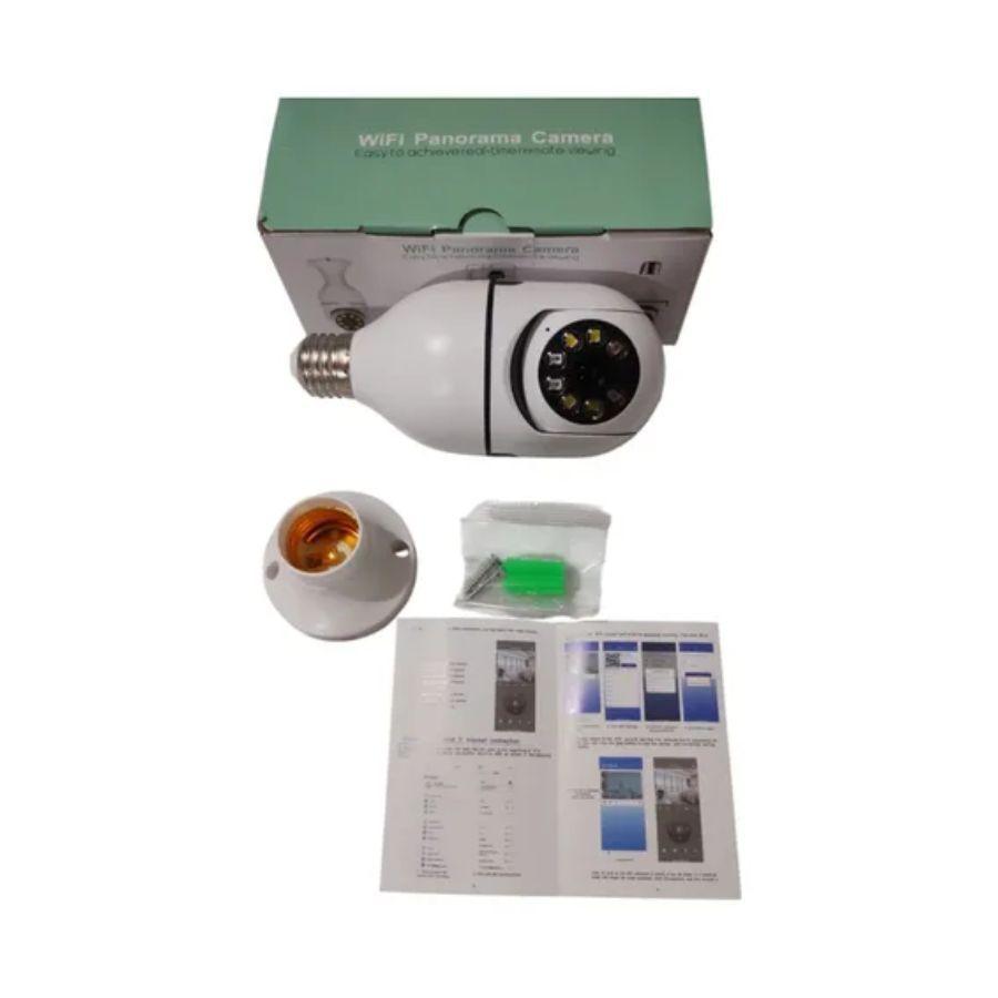 Cámara Seguridad Foco Wifi Y Rotación 360° Hd Night Vision -2