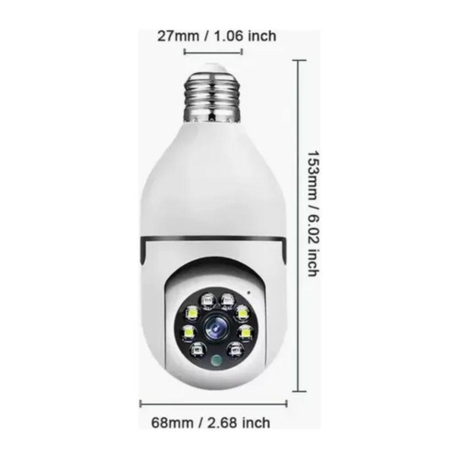 Cámara Seguridad Foco Wifi Y Rotación 360° Hd Night Vision -3
