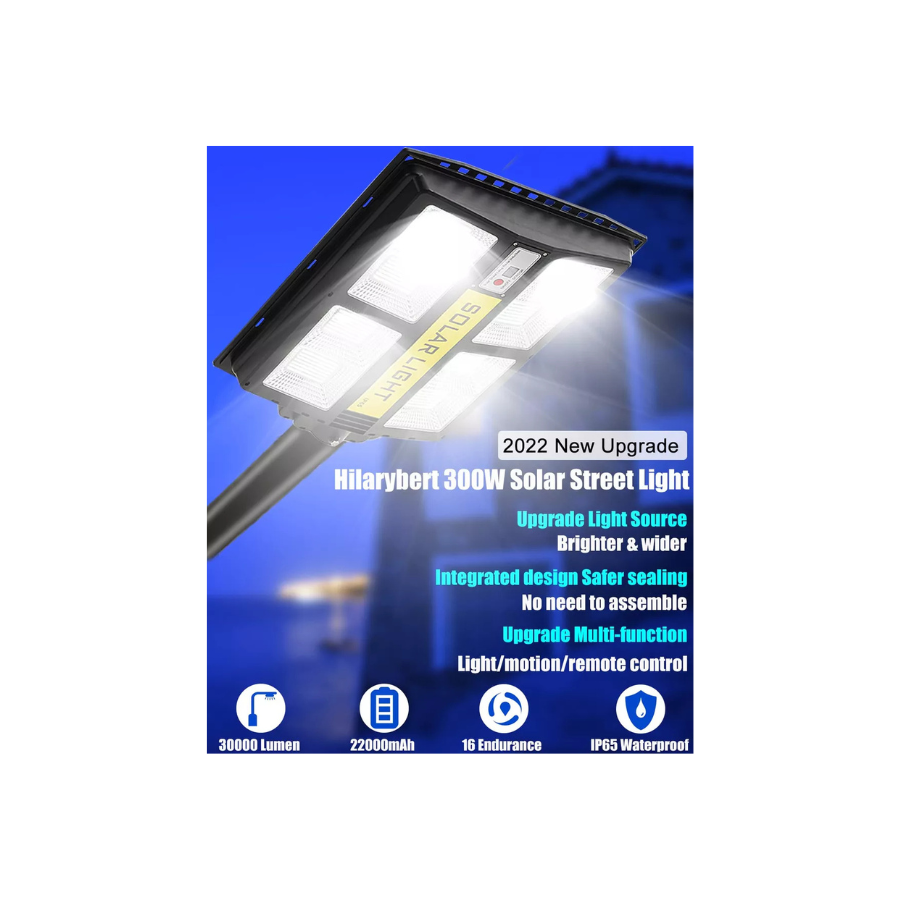 Foco Solar 200 Watt Con Sensor Y Luz Fija Control Remoto-3