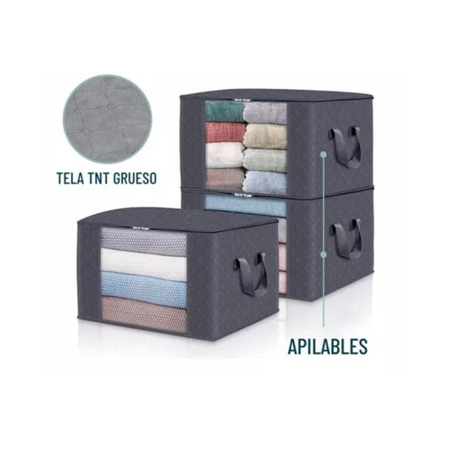 Organizador De Bolsas Almacenamiento De Ropa Gris 3 Unidades -2